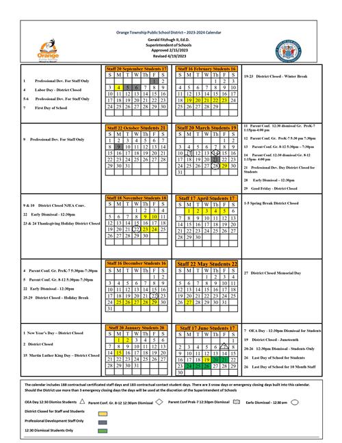 School Year Calendar